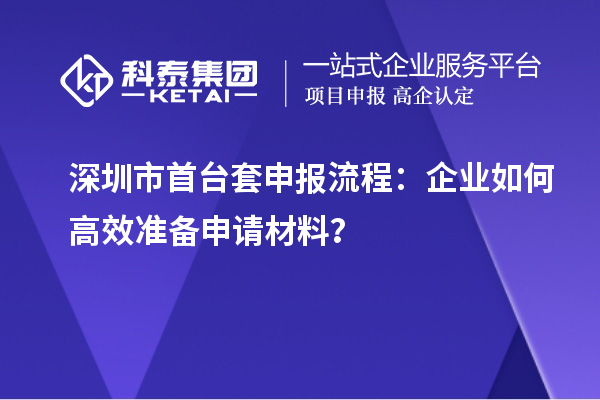 深圳市首臺套申報流程：企業如何高效準備申請材料？