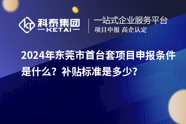 2024年東莞市首臺套項目申報條件是什么？補貼標準是多少？