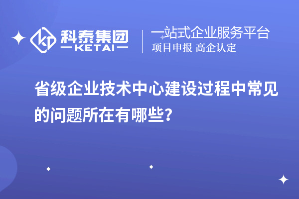省級企業技術中心建設過程中常見的問題所在有哪些？
