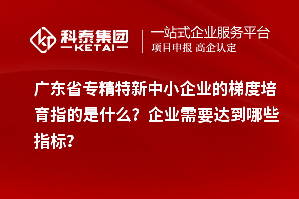 廣東省專精特新中小企業的梯度培育指的是什么？企業需要達到哪些指標？