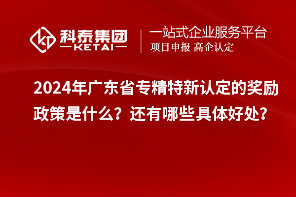 2024年廣東省專精特新認定的獎勵政策是什么？還有哪些具體好處？
