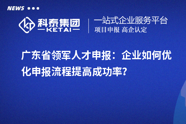 廣東省領軍人才申報：企業如何優化申報流程提高成功率？