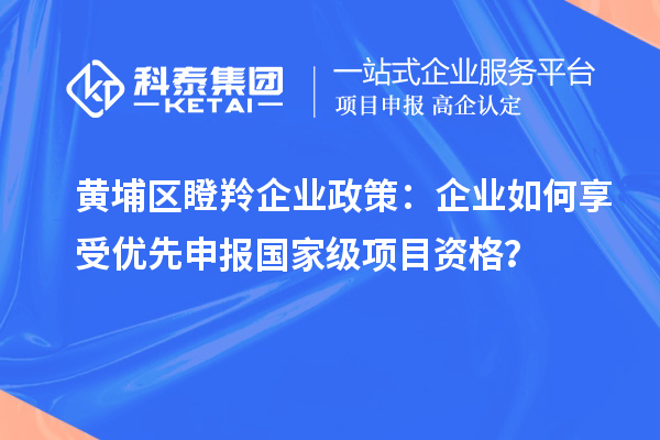黃埔區瞪羚企業政策：企業如何享受優先申報國家級項目資格？