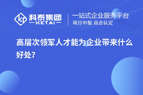 高層次領軍人才能為企業帶來什么好處？
