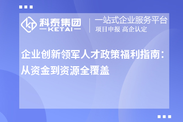 企業創新領軍人才政策福利指南：從資金到資源全覆蓋