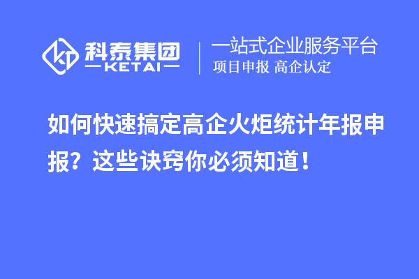 如何快速搞定高企火炬統計年報申報？這些訣竅你必須知道！