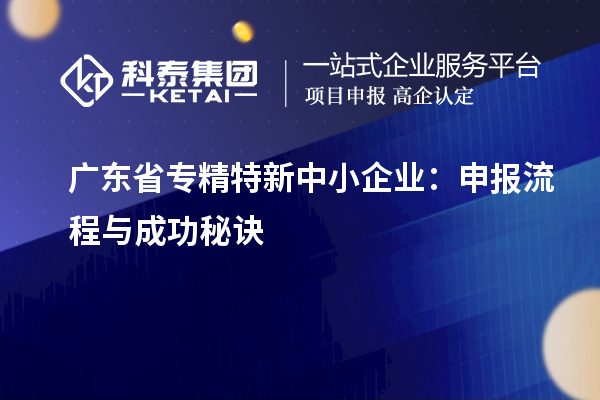 廣東省專精特新中小企業：申報流程與成功秘訣