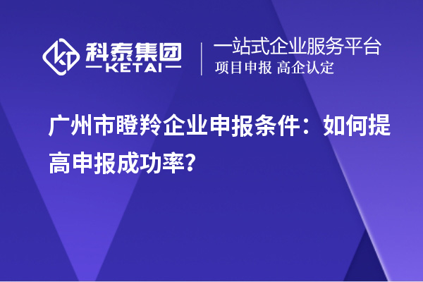 廣州市瞪羚企業申報條件：如何提高申報成功率？