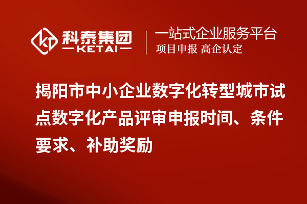 揭陽市中小企業數字化轉型城市試點數字化產品評審申報時間、條件要求、補助獎勵