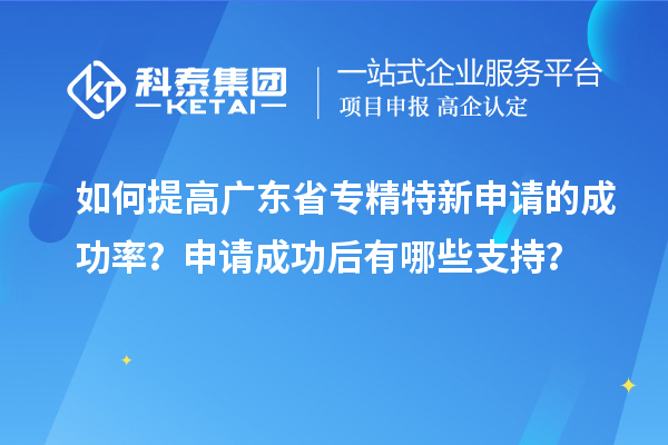 如何提高廣東省專精特新申請的成功率？申請成功后有哪些支持？