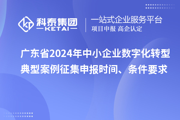 廣東省2024年中小企業數字化轉型典型案例征集申報時間、條件要求