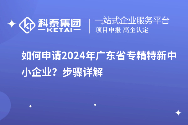 如何申請2024年廣東省專精特新中小企業？步驟詳解