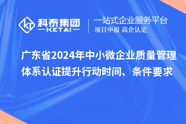 廣東省2024年中小微企業質量管理體系認證提升行動時間、條件要求