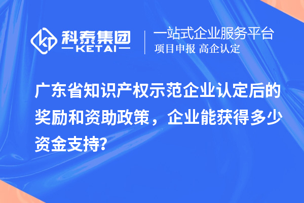 廣東省知識產權示范企業認定后的獎勵和資助政策，企業能獲得多少資金支持？