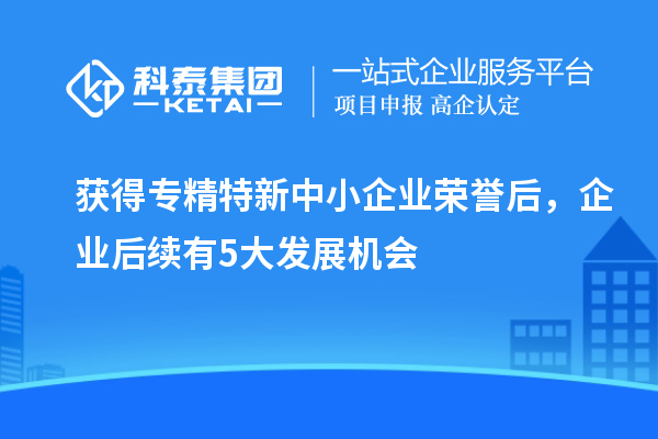 獲得專精特新中小企業榮譽后，企業后續有5大發展機會