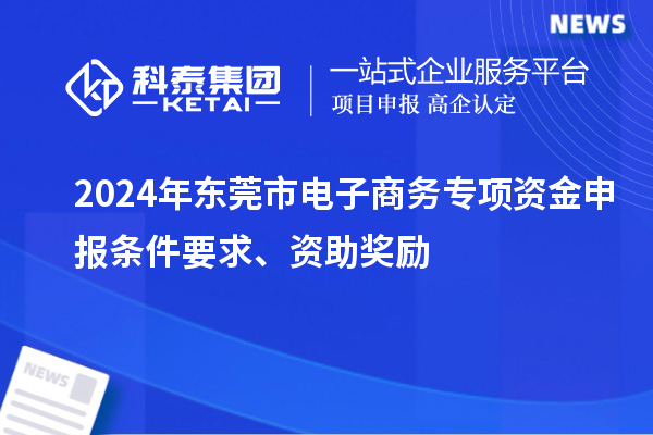 2024年東莞市電子商務專項資金申報條件要求、資助獎勵