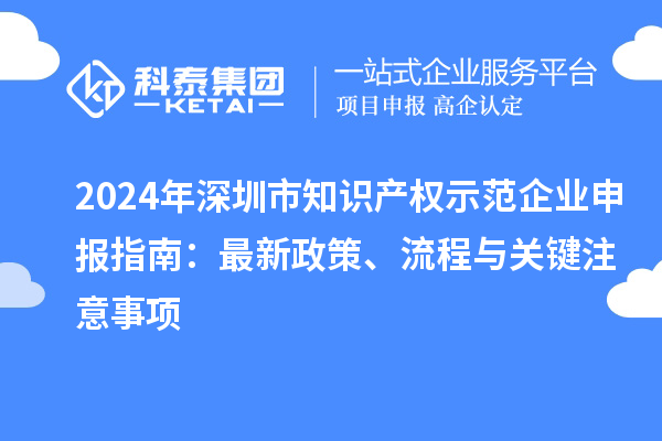 2024年深圳市知識產權示范企業申報指南：最新政策、流程與關鍵注意事項