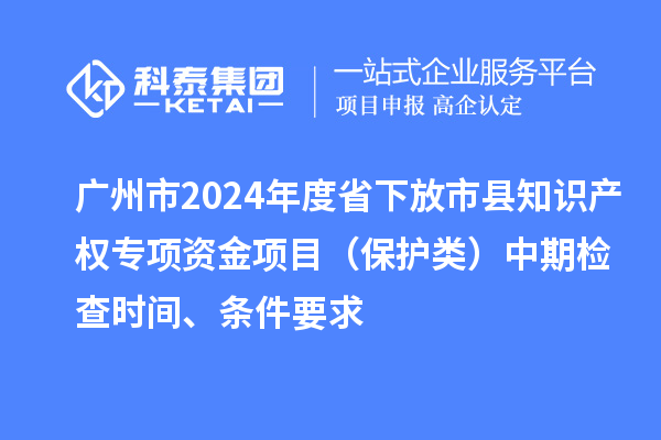 廣州市2024年度省下放市縣知識產權專項資金項目（保護類）中期檢查時間、條件要求