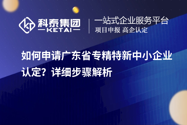 如何申請廣東省專精特新中小企業認定？詳細步驟解析