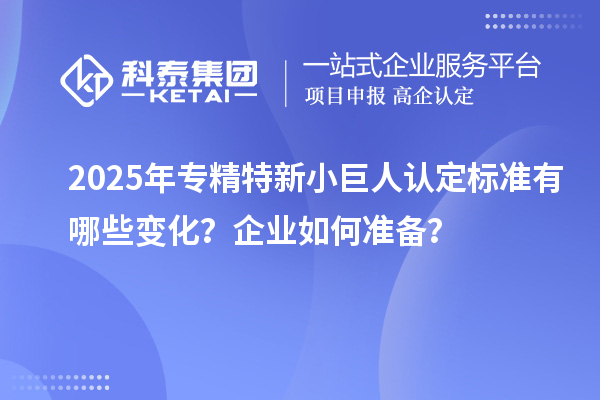 2025年專精特新小巨人認定標準有哪些變化？企業如何準備？