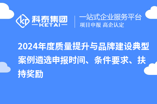 2024年度質量提升與品牌建設典型案例遴選申報時間、條件要求、扶持獎勵