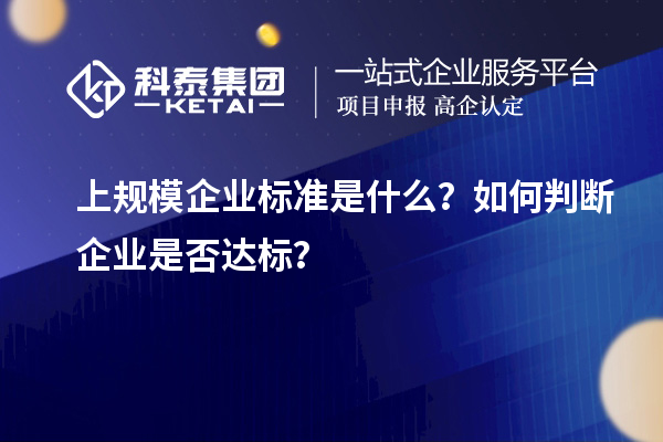 上規模企業標準是什么？如何判斷企業是否達標？