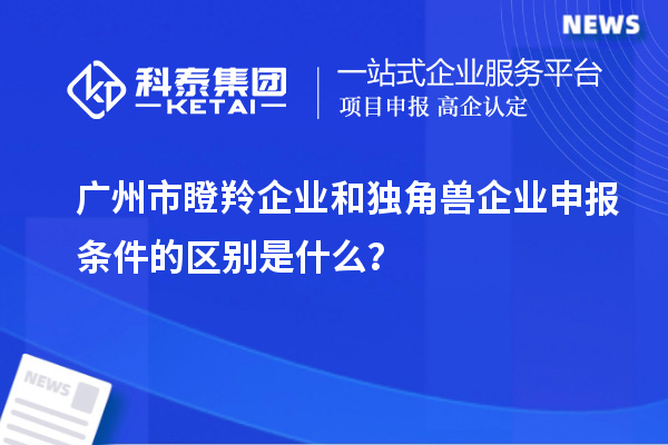 廣州市瞪羚企業和獨角獸企業申報條件的區別是什么？