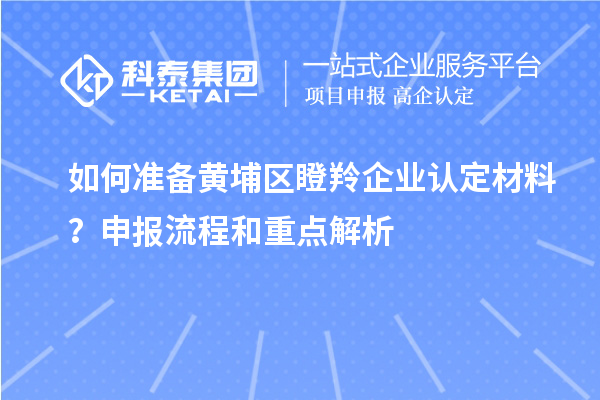 如何準備黃埔區瞪羚企業認定材料？申報流程和重點解析