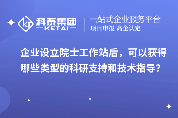 企業設立院士工作站后，可以獲得哪些類型的科研支持和技術指導？