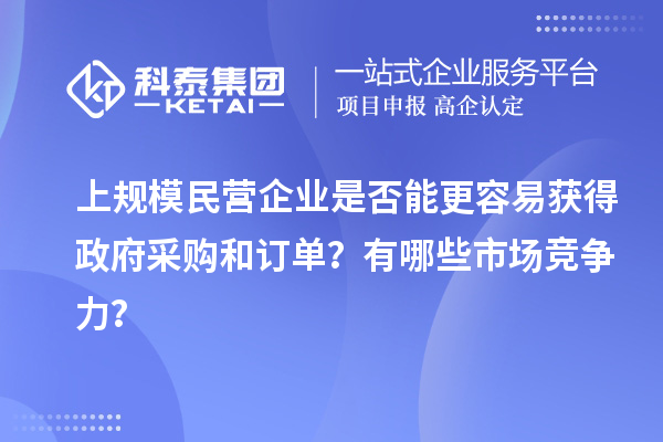 上規模民營企業是否能更容易獲得政府采購和訂單？有哪些市場競爭力？