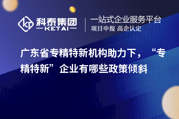 廣東省專精特新機構助力下，“專精特新” 企業有哪些政策傾斜