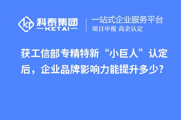 獲工信部專精特新 “小巨人” 認定后，企業品牌影響力能提升多少?