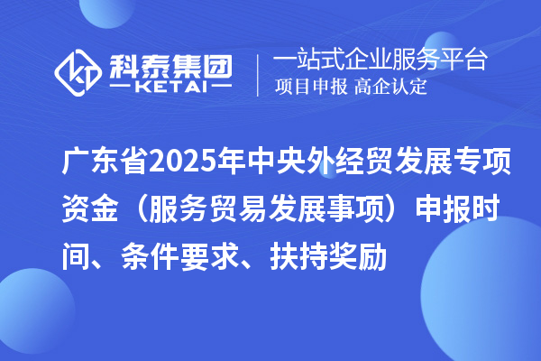 廣東省2025年中央外經貿發展專項資金（服務貿易發展事項）申報時間、條件要求、扶持獎勵