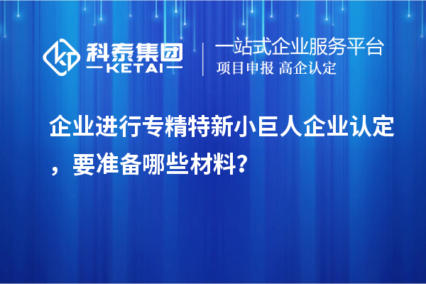企業進行專精特新小巨人企業認定，要準備哪些材料？