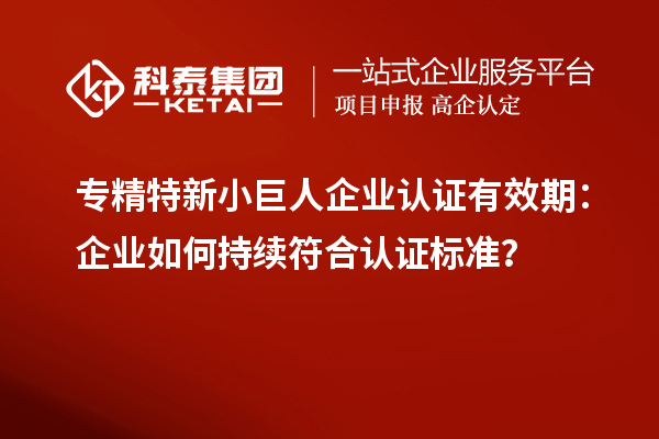 專精特新小巨人企業認證有效期：企業如何持續符合認證標準？