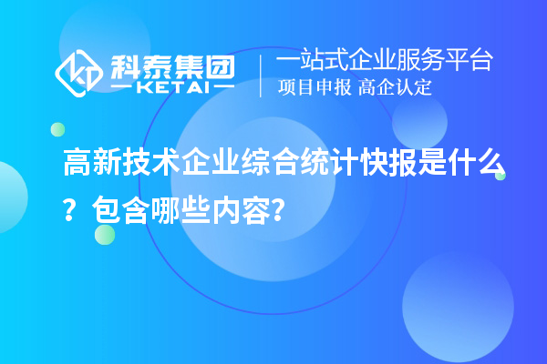 高新技術企業綜合統計快報是什么？包含哪些內容？