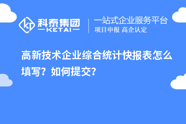 高新技術企業綜合統計快報表怎么填寫？如何提交？