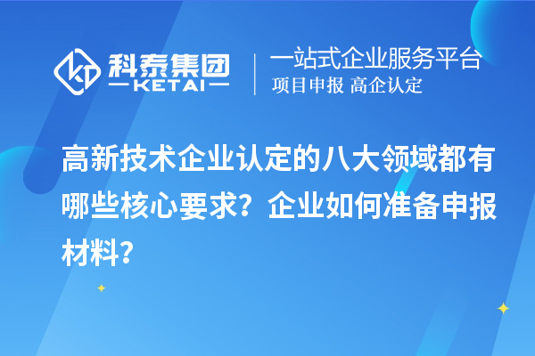 高新技術企業認定的八大領域都有哪些核心要求？企業如何準備申報材料？