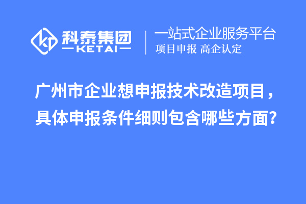 廣州市企業想申報技術改造項目，具體申報條件細則包含哪些方面？