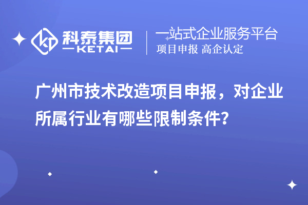 廣州市技術改造項目申報，對企業所屬行業有哪些限制條件？