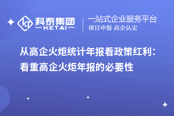 從高企火炬統計年報看政策紅利：看重高企火炬年報的必要性