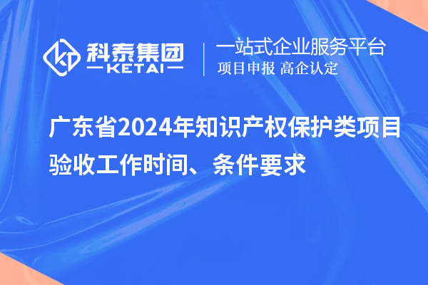 廣東省2024年知識產權保護類項目驗收工作時間、條件要求