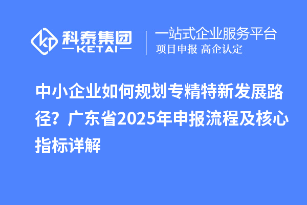 中小企業如何規劃專精特新發展路徑？廣東省2025年申報流程及核心指標詳解