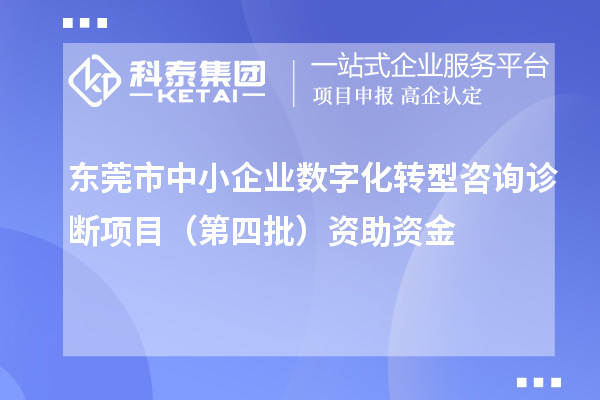 東莞市中小企業數字化轉型咨詢診斷項目（第四批）資助資金