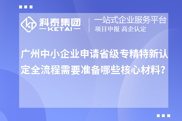 廣州中小企業申請省級專精特新認定全流程需要準備哪些核心材料？