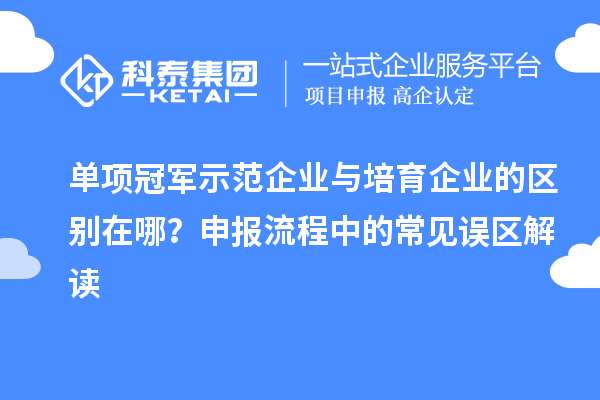 單項冠軍示范企業與培育企業的區別在哪？申報流程中的常見誤區解讀