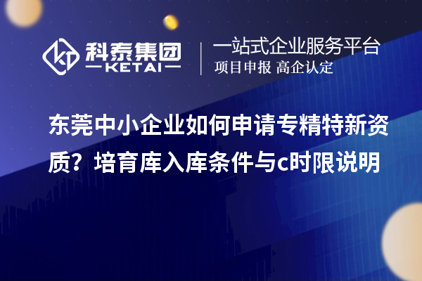 東莞中小企業如何申請專精特新資質？培育庫入庫條件與c時限說明