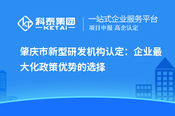 肇慶市新型研發機構認定：企業最大化政策優勢的選擇