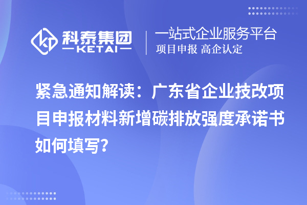 緊急通知解讀：廣東省企業技改項目申報材料新增碳排放強度承諾書如何填寫？