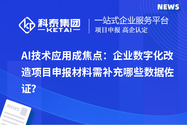 AI技術應用成焦點：企業數字化改造項目申報材料需補充哪些數據佐證？